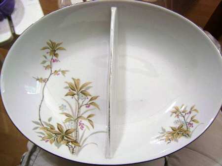 Sunny Glade Oval Divided Vegetable Bowl