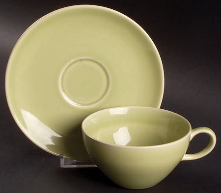 Symphony Chartreuse Flat Cup & Saucer Set