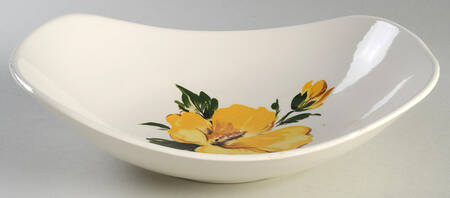 Yellow Hibiscus 10" Round Vegetable Bowl