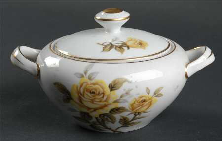 Yellow Rose Sugar Bowl & Lid