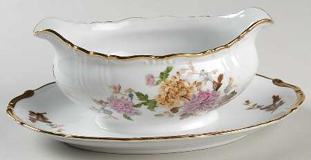 Autumn Dawn Gravy Boat with Attached Underplate