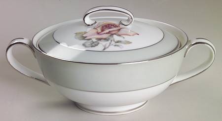Damask Rose Sugar Bowl & Lid