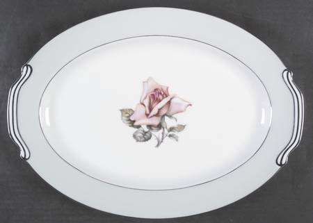 Damask Rose 14" Oval Serving Platter