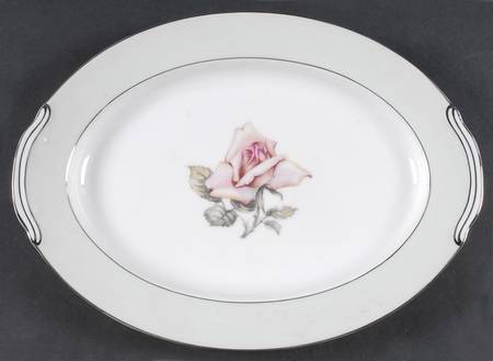 Damask Rose 12" Oval Serving Platter