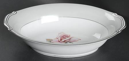 Damask Rose 11" Oval Vegetable Bowl