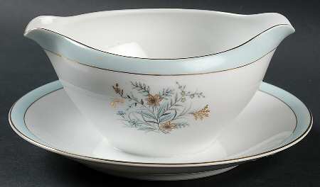 Golden Bouquet Gravy Boat with Attached Underplate