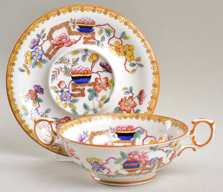 10072 Footed Cream Soup Bowl & Saucer Set