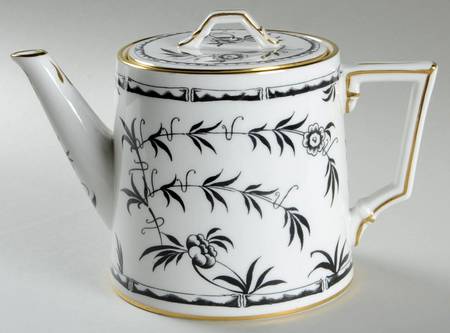 Bamboo Black Teapot & Lid