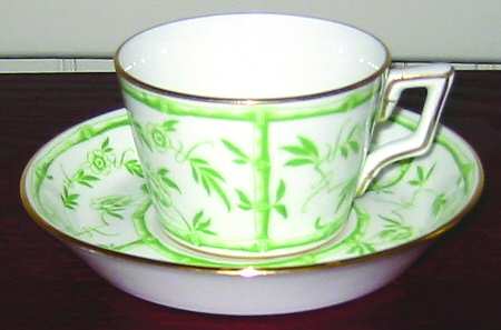 Bamboo Green Flat Cup & Saucer Set