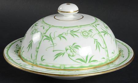 Bamboo Green Round Covered Butter