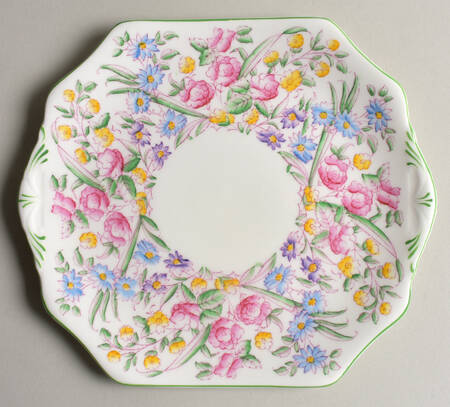 Bridal Rose Handled Cake Plate