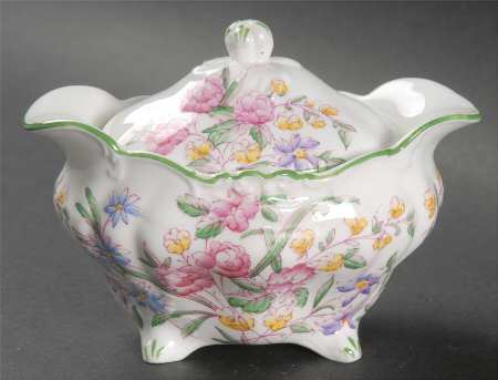 Bridal Rose Sugar Bowl & Lid