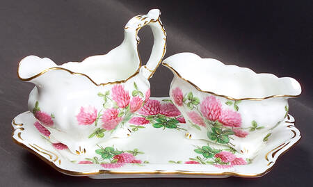 Clover Mini Creamer & Open Sugar with Tray