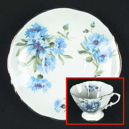 Cornflower Blue Footed Cup & Saucer Set