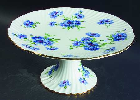 Cornflower Blue 10" Diameter Pedestal Cake Stand