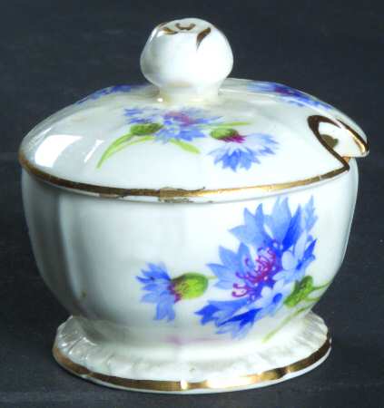 Cornflower Blue Mustard Jar & Lid