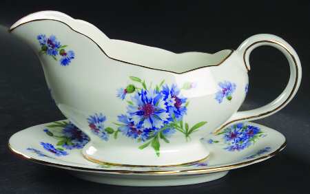 Cornflower Blue Gravy Boat & Underplate