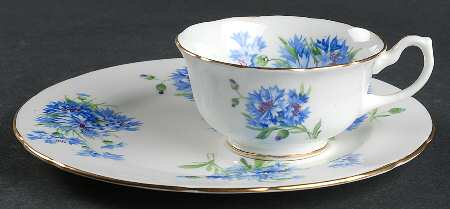 Cornflower Blue Snack Plate & Cup Set