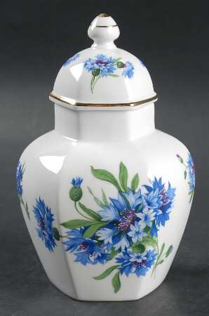Cornflower Blue Small Temple Jar & Lid