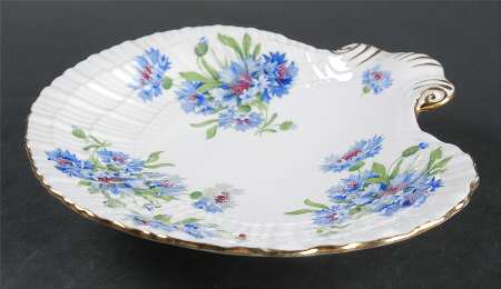 Cornflower Blue Large Shell Shaped Dish