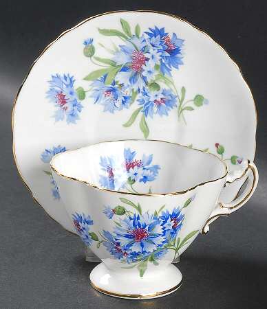Cornflower Blue Footed Cup & Saucer Set