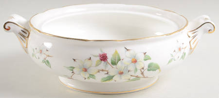 Dogwood Blossom Round Vegetable No Lid