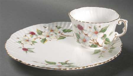 Dogwood Blossom Snack Plate & Cup Set