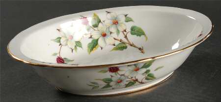 Dogwood Blossom 9" Oval Vegetable Bowl