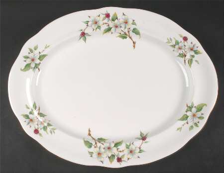 Dogwood Blossom 16" Oval Serving Platter