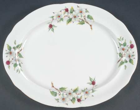 Dogwood Blossom 13" Oval Serving Platter