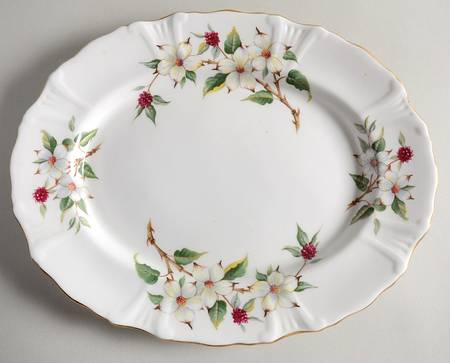 Dogwood Blossom 11" Oval Serving Platter