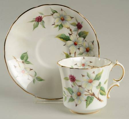 Dogwood Blossom Flat Cup & Saucer Set
