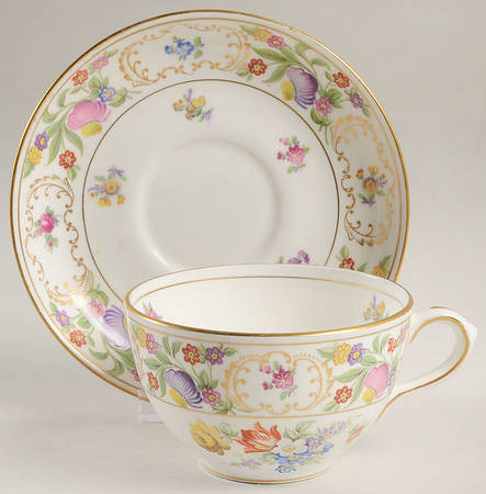 Dresden Sprays Flat Cup & Saucer Set