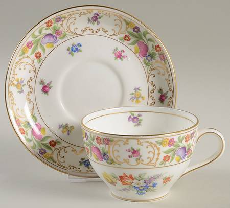 Dresden Sprays Flat Cup & Saucer Set