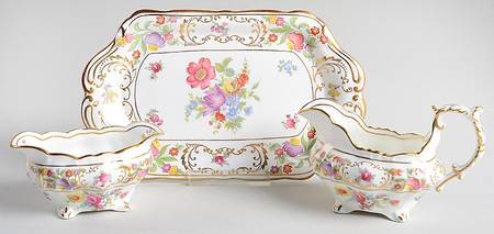 Dresden Sprays Mini Creamer & Open Sugar with Tray