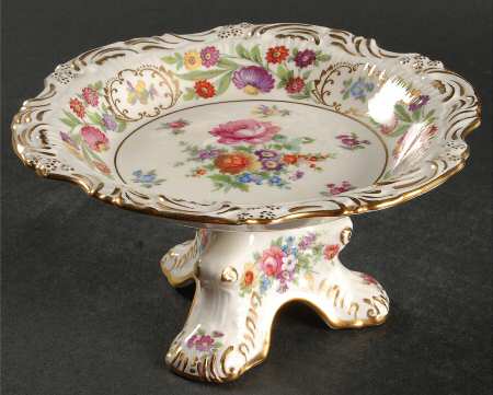 Dresden Sprays Round Compote (Height X Width)