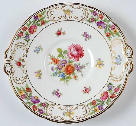 Dresden Sprays Handled Cake Plate