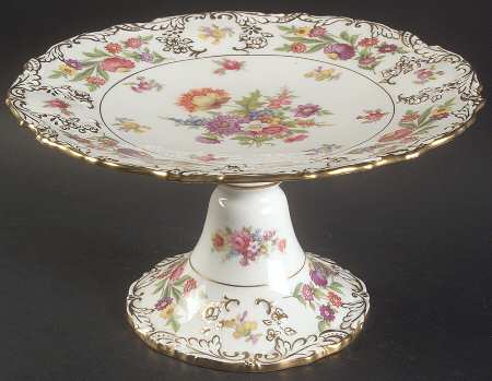 Dresden Sprays 9" Diameter Pedestal Cake Stand