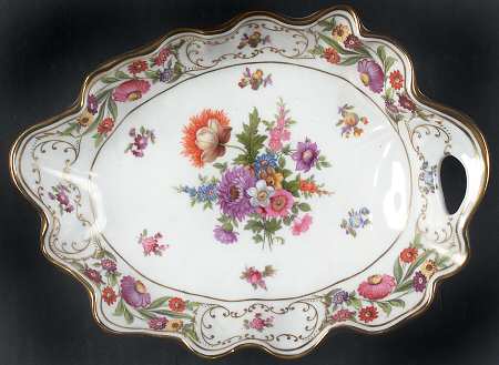 Dresden Sprays Leaf Shaped Dish