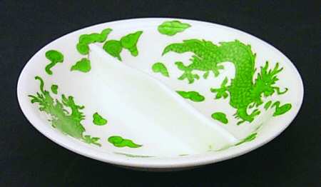 Green Dragon Double Salt Dip by Hammersley