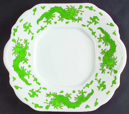 Green Dragon Handled Cake Plate