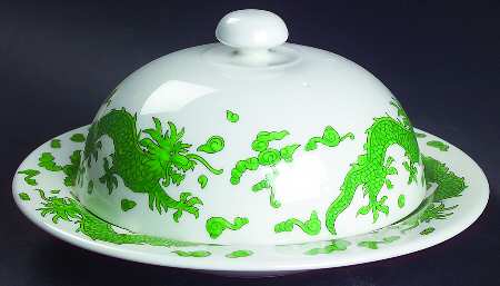 Green Dragon Round Covered Butter