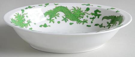 Green Dragon 9" Oval Vegetable Bowl