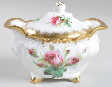 Grandmother's Rose Sugar Bowl & Lid