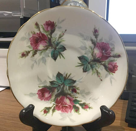 Grandmother's Rose Saucer for Flat Cup