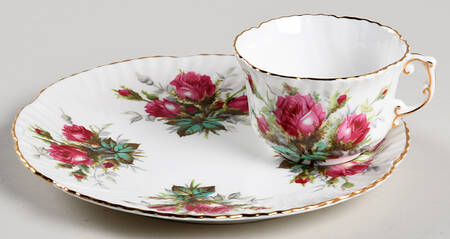 Grandmother's Rose Snack Plate & Cup Set