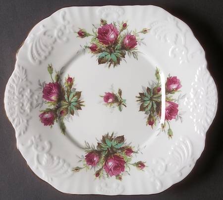 Grandmother's Rose Square Handled Cake Plate