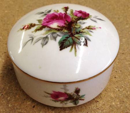 Grandmother's Rose Trinket Box with Lid
