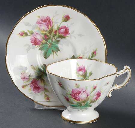 Grandmother's Rose Footed Cup & Saucer Set