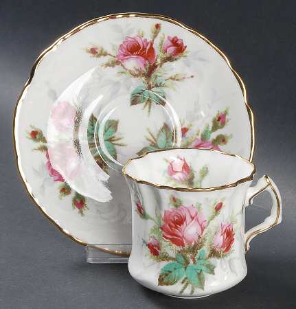 Grandmother's Rose Flat Cup & Saucer Set